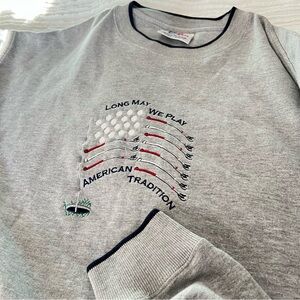 Vintage Golf Sweatshirt Mens XL Oversize 90s “Long May We Play” American Flag